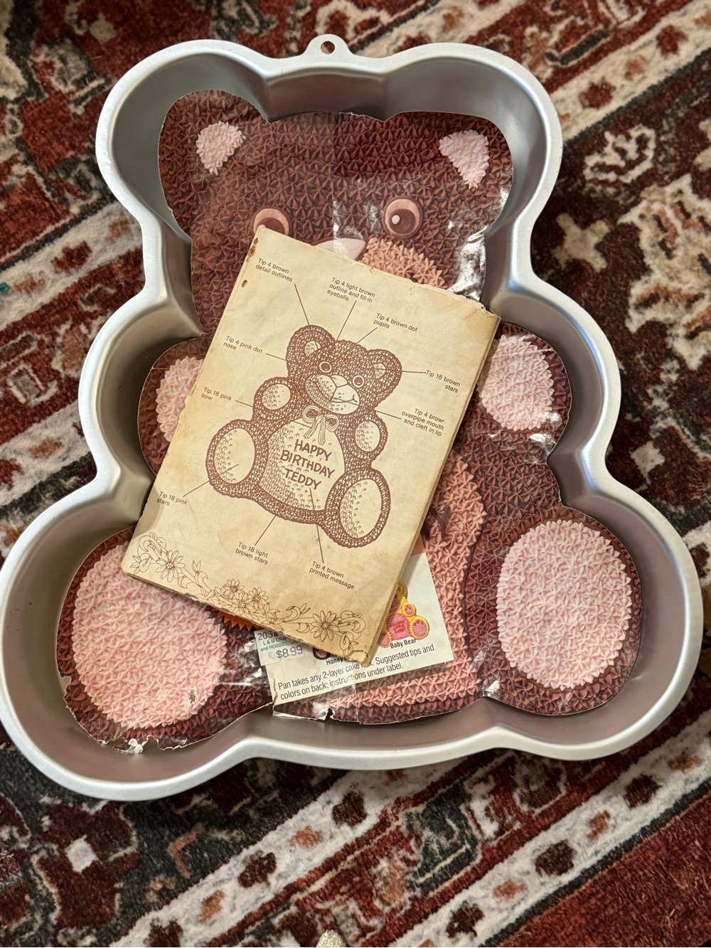 Teddy Bear Shaped Cake Pan - Pink and Brown
